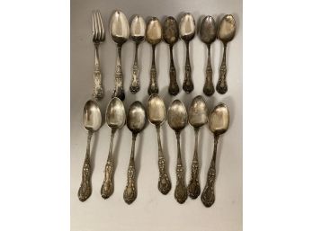 Tiffany & Co. Silver Plate 15 Pieces Of Ornately Patterned Service Ware