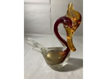 Vintage Handmade Venetian Glass Duck Sculpture