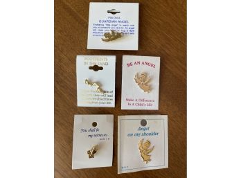 Lot Of Religious Pins : Angels, Footprints, Prayer Hands