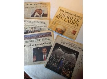 Collection Of Newspapers On Obama Inauguration & Bin Laden