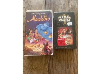 Star Wars The Phantom Menace Disneys Aladdin VHS Tapes
