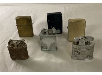 Group Of 6 Vintage Smoking Lighters