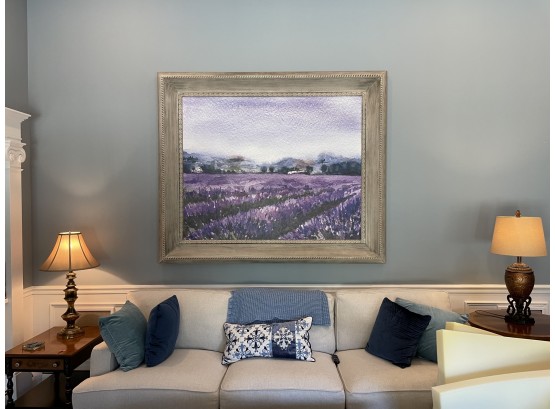 6' 3' X 5' 3' Framed Textured Print Of A Lavender Field