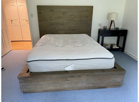 Queen Size Weathered Wood Platform Bed