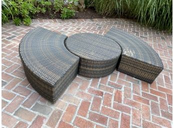 Outdoor Woven Flat Benches & Table