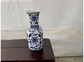 Decorative Blue & White Ceramic Vase