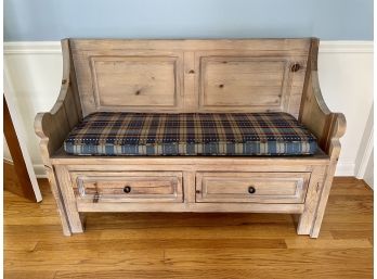 Church Pew Style Bench With Storage