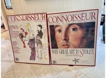 Framed Poster Sized Connoisseur Magazine Covers From August 1989 & July 1990