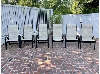 Six 2-position Outdoor Arm Chairs