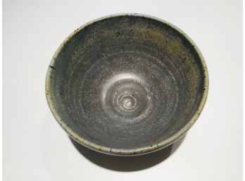 Studio Pottery Glazed Tea Bowl With Monogram