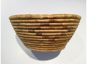 1920s Native American Coiled Grass Geometric Basket