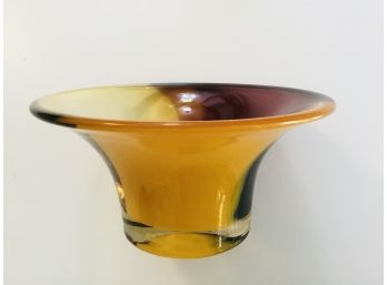 Colorful Hand-Crafted Vintage Glass Bowl