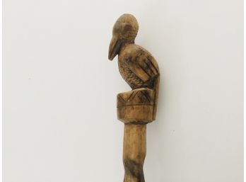 Tribal Carved Wood Pelican Effigy Rasp