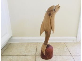 Vintage Hardwood Dolphin Sculpture