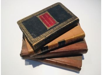 Group Of Four Antique Leather Bound Books