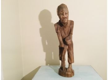 Old Wood Carving Of A Standing Man