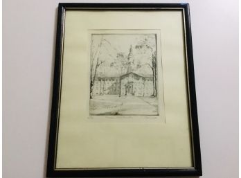 Signed And Numbered Nassau Hall, Princeton Etching