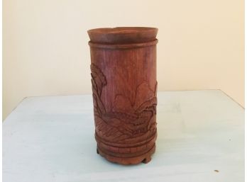 Vintage Chinese Carved Bamboo Brush Pot