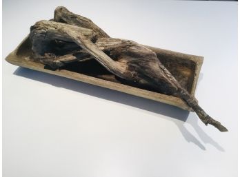 Single-Piece Split Bamboo Bowl With Driftwood