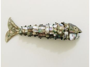 Classic  Mid-Century Abalone Fish Form Bottle Opener