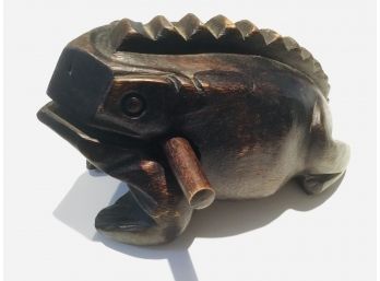 Indonesian Carved Wood Frog Form Rasp