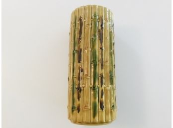 Mid-Century Japanese Bamboo Motif Vase