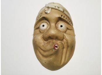 Old Japanese Carved And Patinated Noh Mask Of Hyottoko