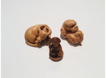 Two Reproduction And One Authentic Netsuke