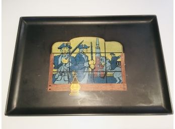 Vintage Couroc Inlaid Resin Tray With Paul Revere