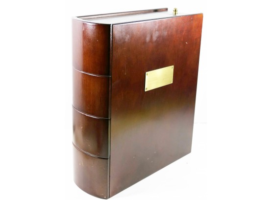 Cigar Humidor - 5 Drawer (4 On Front, On On Top) Wood With Brass Plaque