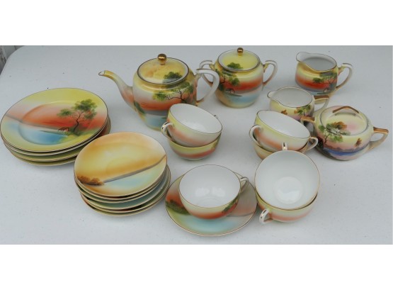 Beautiful Noritake Handcrafted Tea Set - Featuring Teacups, Saucers, Pots, Creamers Etc  Japan
