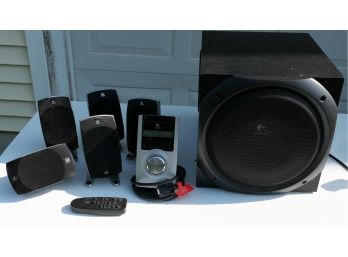 Logitech Z-5500 Digital Surround Sound System With Sub Woofer, 5 Speakers, Controller, Remote