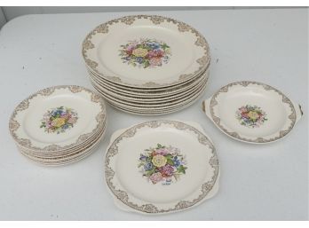 Sheffield Made In USA China - 23 Karat Gold With Wonderful Floral Design