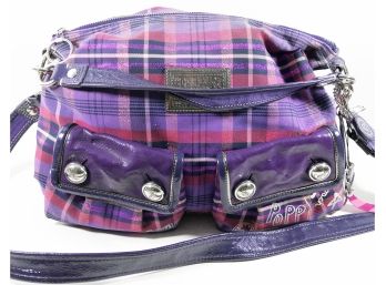 Coach Poppy Handbag - Crossbody Strap And Handle - Beautiful Fun Purple Plaid - W/tags