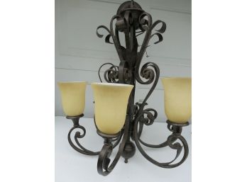 Quoizel Black/Gold 6 Light Chandelier - Never Hung With Globes Retail 500.00
