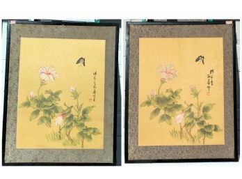 2 Chinese Silk Paintings - Nicely Framed And Signed