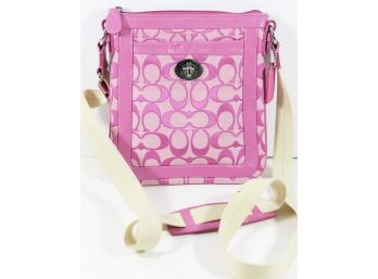 COACH Cross Bodybag - Cross Body Bag In Pink With Leather Trim