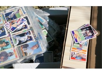 1000 Baseball Cards Including A Sleeve Of 1989 Score, And Box Of 1990's Cards, Donruss Fleer Pinnacle Topps