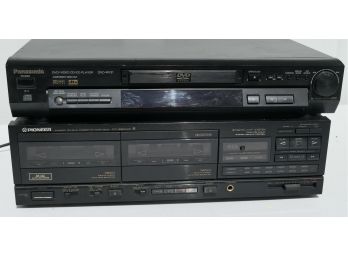 2 Vintage Pieces Of Audio Equipment - Stereo:  Pioneer Stereo Double Cassette & Panasonic DVD & Video Player