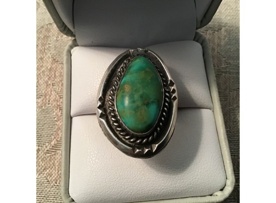 Hand Crafted Sterling Silver And Turquoise Ring