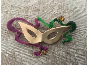Gold Tone And Multi Colored Mask Pin - Lot #19