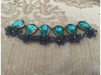 Six Faceted Teal And Lavender Piece - Lot #21