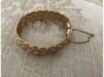 Vintage Napier Gold Tone Braided Bangle Bracelet