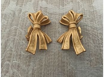 Ralph Lauren Florintined Gold Tone Earrings