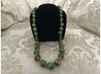Green And Gold Tone Necklace - Lot #6