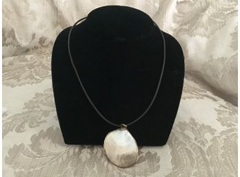 Seashell Pendant On Corded Necklace - Lot #15