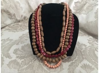 Four Strand Multi Colored Bead Necklace - Lot #26