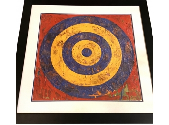 Large Jasper Johns 1974 Target Lithograph  (36 X 36 With Frame)