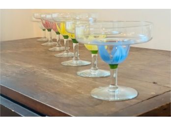 Vintage Hand Painted Margarita Glasses From The 1950s (Two Sizes)