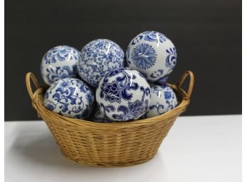 Beautiful Set Of Blue & White Decorative Balls